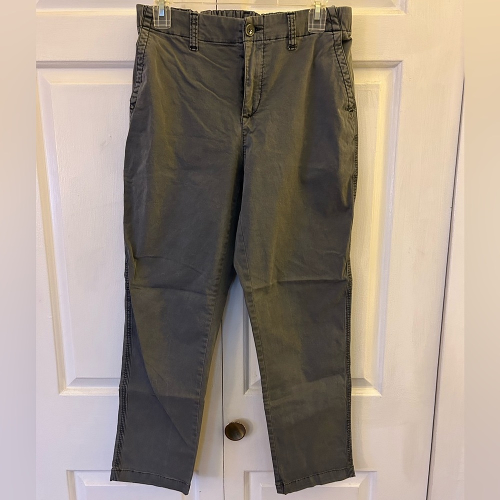 High Waisted Chino Pang with 1/2 Elastic Waist